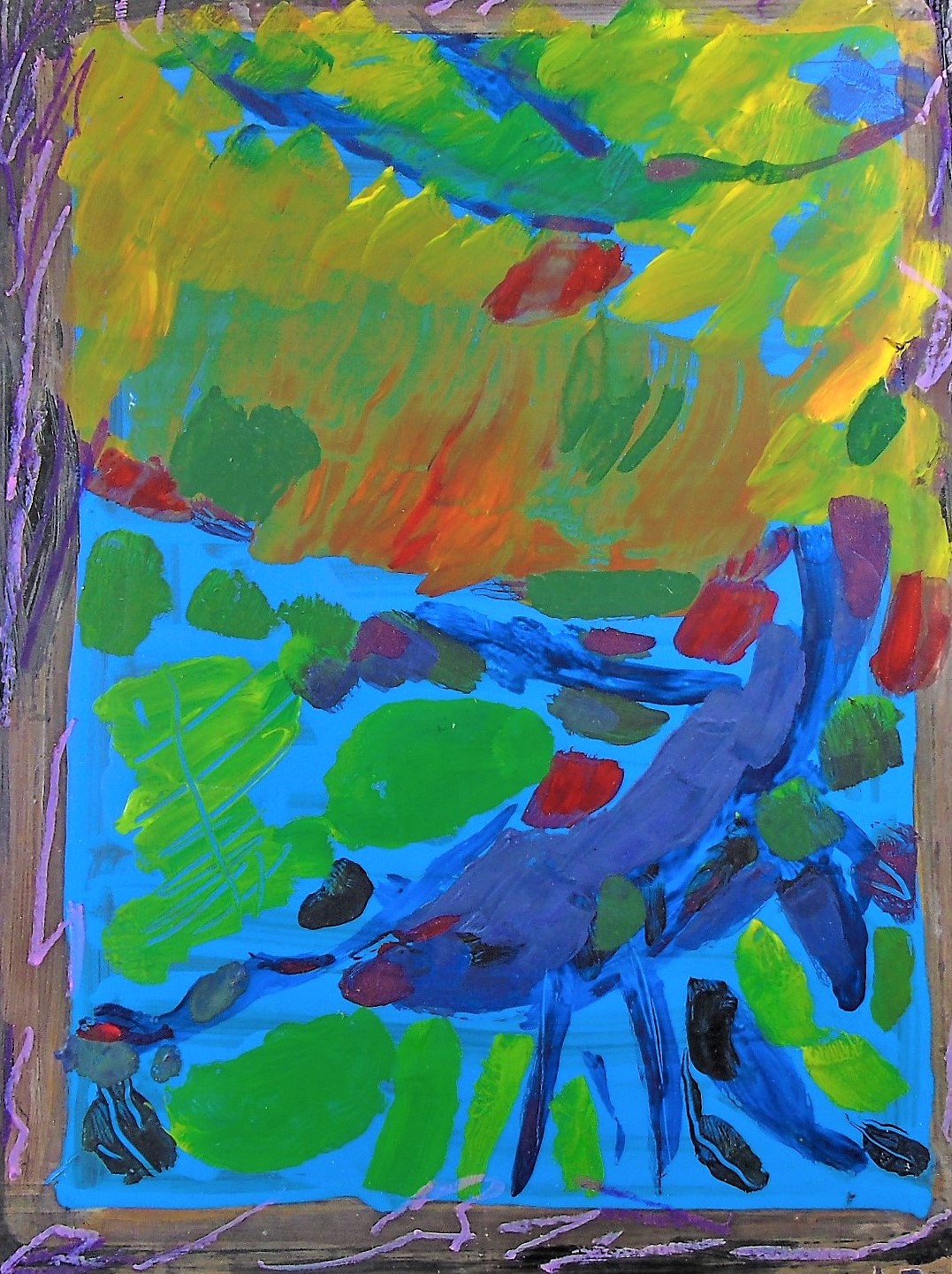 RIVERBANK -BRIDGE -ABSTRACTED
